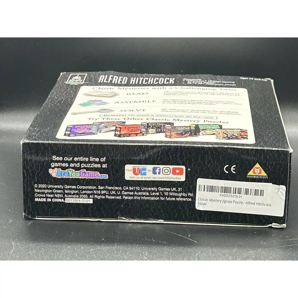 Alfred Hitchcock Mystery Jigsaw Puzzle Read Assemble Solve 1000 Pieces